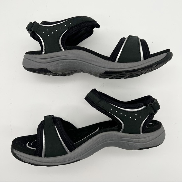 Abeo BIO System Goleta Black Leather Comfort Walking Active Sandals Women’s 8.5 - Picture 4 of 11